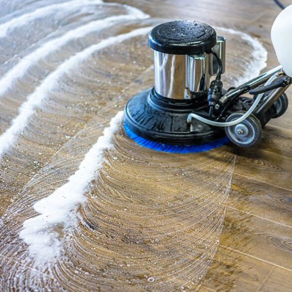 Floor cleaning or polishing