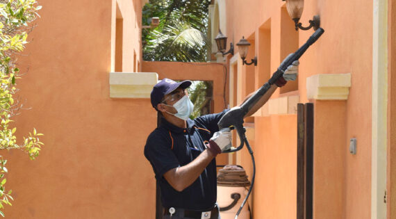 Villa facade cleaning